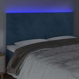  Posteljno vzglavje temno modro 200x5x118/128 cm žamet, (20793809) | Shoptok.si