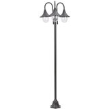 vidaXL Vrtna ulična svetilka E27 220 cm aluminij 3 žarnice bronasta | Shoptok.si