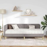  Kutni okvir kreveta s madracem Sivo-smeđa 90 x 190 cm tkanina | shoptok.hr