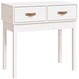 Maison Chic konzolna miza - miza ob steni bela 76,5x40x75 cm trdna borovina, (21785954) Cene