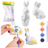  Set zum Bemalen von Styropordekorationen, 4 Hasen, Pinsel | shoptok.hr