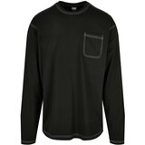 UC Men Thick oversized contrast stitch with long sleeves black/white Cene