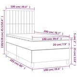 Box spring krevet s madracem svjetlosivi 100x200 cm baršunasti | shoptok.hr