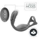 Addicted Toys analni vibrator s penisnim in prstanom za testise (črna) | Shoptok.si