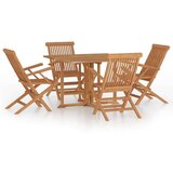  5-dijelni sklopivi vanjski blagovaonski set od masivne tikovine | shoptok.hr