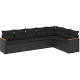  7-dijelni set vrtnih sofa od poliratana s jastucima crni | shoptok.hr