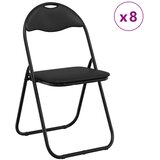  Sklopiva stolica 8 pcs Crna 48 x 43,5 x 81 cm Lažna koža | shoptok.hr