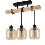 Brilagi Plafonski luster WOOD GLASS 3xE27/60W/230V borovina/crna/dimljeno braon | Eponuda.com
