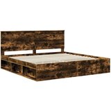  Okvir za krevet s uzglavljem Dimljeni hrast 200 x 200 cm | shoptok.hr