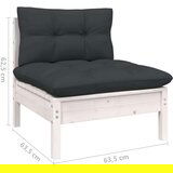  10-dijelna vrtna garnitura od borovine s jastucima bijela | shoptok.hr