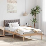 vidaXL Kovinska posteljna konstrukcija Rjava in taupe 90 x 200 cm | Shoptok.si