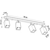  Stropna svetilka MERIDA 4L črna, (21626924) | Shoptok.si