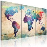  Slika - The World painted with watercolors 120x60 Cijene