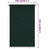  Vanjska roleta za zamračivanje 140 x 230 cm tamnozelena HDPE | Eponuda.ba