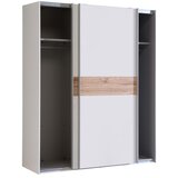 XORA omara z drsnimi vrati, bela, barve hrasta | Shoptok.si