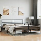 Metalni okvir kreveta uzglavlje i podnožje crni 200x200 cm | shoptok.hr