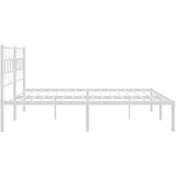 Metalni okvir za krevet s uzglavljem bijeli 183x213 cm | shoptok.hr