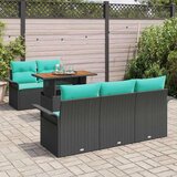  Sjedeća garnitura za vrt s jastukom 6 pcs Crna i plava | shoptok.hr