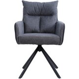 Hom`in naslanjač, kovina, tekstil črna, temno siva | Shoptok.si