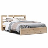 Maison Chic Posteljni okvir - Dvoposteljna postelja - Zakonska postelja z vzglavjem 160x200 cm trdna borovina, (21692297) Cene