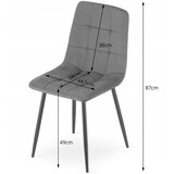 KARA stolica - tamnoplavi baršun / noge u boji drveta x 3 | shoptok.hr