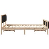  Okvir kreveta Smeđa i crna 135 x 190 cm Masivna borovina | shoptok.hr