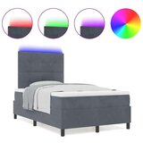  Okvir kreveta s madracem i LED-om tamno siva 120x190 cm baršun | shoptok.hr