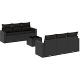 Maison Chic Seti vrtnega pohištva - Vrtna garnitura - Vrtni pohištvo set 7-delna z blazinami črn poli ratan, (21803043) | Shoptok.si