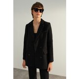 Trendyol Black Premium Oversize Glittery Woven Blazer Jacket Cene