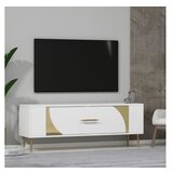 Hanah home tv polica Retrop2 white gold