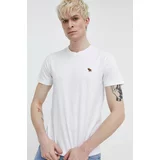 Abercrombie & Fitch Bombažna kratka majica moški, bela barva
