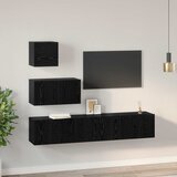  Set TV komoda 3 kom. Crni hrast Konstruirano drvo Crna 80 x 30 x 30 cm | Shoptok.si
