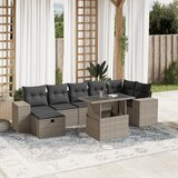 vidaXL 8-dijelni set vrtnih sofa od poliratana s jastucima svjetlosivi | shoptok.hr
