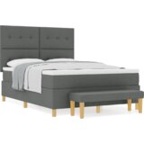  Vzmetna postelja z vzmetnico in klopjo temno siva 160x200 cm tkanina, (22083231) | Shoptok.si