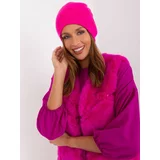 Fashion Hunters Dark pink winter hat with appliqués