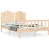 vidaXL Okvir za krevet s uzglavljem 140x200 cm od masivnog drva | shoptok.hr