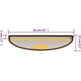  Prostirke za stepenice 15 kom 56x17x3 cm boje kave, poluokrugle | shoptok.hr