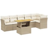 Maison Chic Seti vrtnega pohištva - Vrtna garnitura - Vrtni pohištvo set 7-delna z blazinami bež poli ratan, (21801317) | Shoptok.si