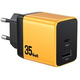 WEKOME WP-U36 Superbrzi Strujni GaN punjač, 2-porta USB (3.0 i 3.1 tip C) 35W, žuti | Eponuda.com