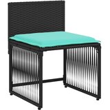  Vrtni blagovaonski set od 7 dijelova s jastucima crni poliratan - Crna 1 | shoptok.hr