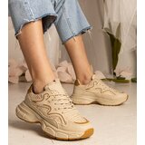 D/CEO marka niezdefiniowana Beige women's sports sneakers Maurita Cene