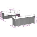  9-dijelni set vrtnih sofa od poliratana s jastucima svjetlosivi | shoptok.hr
