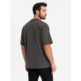 Ombre Men's LOOSE FIT cotton t-shirt with round neckline - gray-green | Eponuda.ba