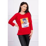 Kesi Blouse with 3D graphics, lace red | Shoptok.si