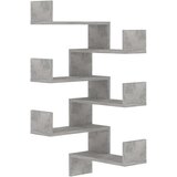  Zidne kutne police 2 kom siva boja betona 40x40x50 cm iverica | shoptok.hr
