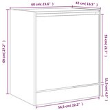 Ormarić za cipele boja betona 60x42x69 cm konstruirano drvo | shoptok.hr