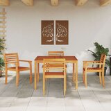vidaXL Set 3 Rjava Trden akacijev les Miza za 4 osebe Trda | Shoptok.si