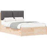  Krevetni okvir s tapiciranim uzglavljem Tamno siva 120 x 200 cm | shoptok.hr