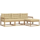 vidaXL Zunanja garnitura za sedenje 4 pcs Bela in bež Poliester, (5000280857) | Shoptok.si