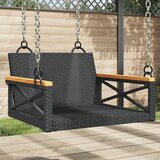 vidaXL Gugalna klop črna 63x62x40 cm poli ratan Cene